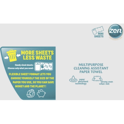 Паперові рушники Zen Professional Care 2 шари 770 відривів 100 м 1 рулон (5944582100312) Вінниця - фото 2