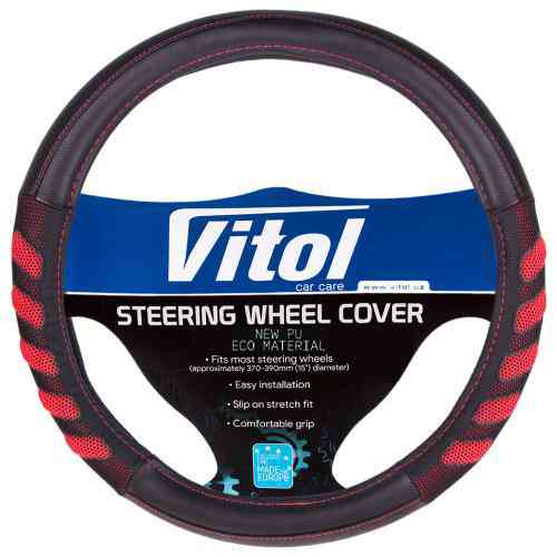 Чохол на кермо VLU-1808010 чорний/червоний M Харків