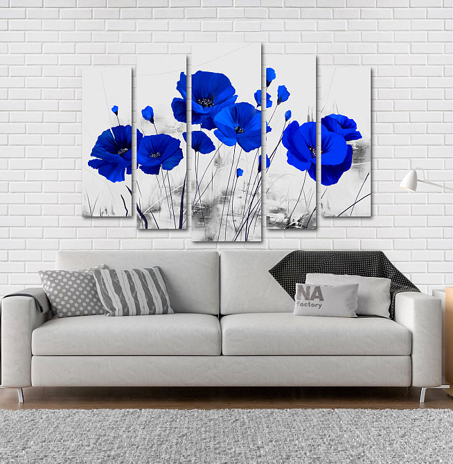 Модульна картина Сині маки Art-131_5 Київ - фото 2