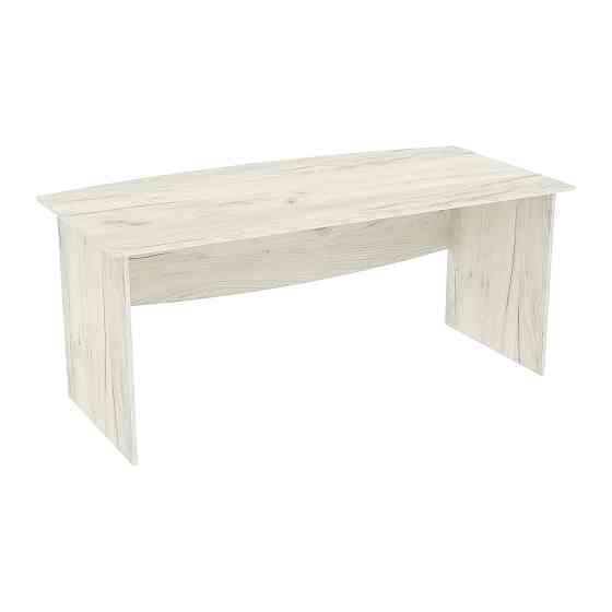 Стіл офісний Лідер, Дуб Крафт Білий, 1800/900/760 Львів