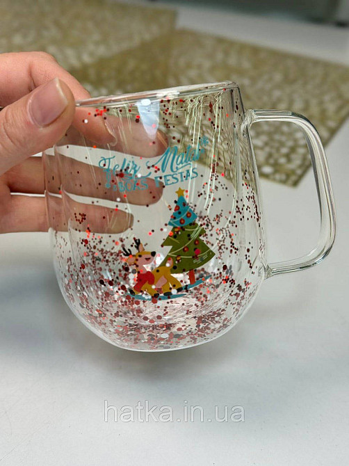 Кухоль чашка подвійне скло Olens "Аромат годування" 370 мл Ручне миття 102-1180 Київ - фото 1