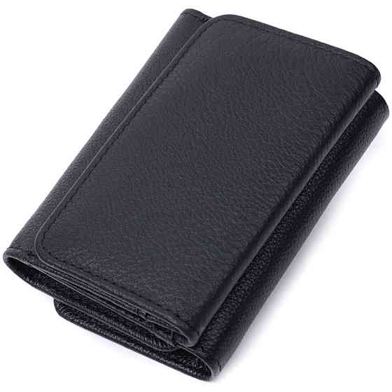 Красивое женское портмоне с монетницей из натуральной кожи ST Leather 22728 Черный Киев