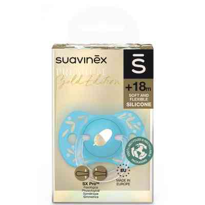 Пустышка Suavinex Gold Edition физиологическая, +18 мес. голубая (307862) Винница