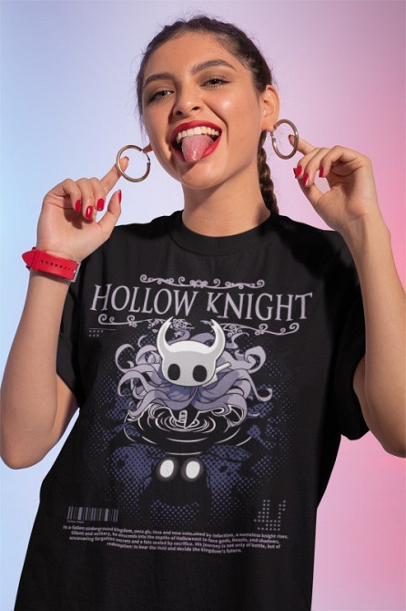 Футболка для хлопчика з аніме принтом Холлов Кнігхт Гамінг Індіе оверсайз (зріст від 165 до 180) Чорний AnimeJ0039m Дніпро - фото 1