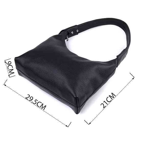 Жіноча сумка на плече з натуральної шкіри флотар Shvigel 22827 Чорна Київ