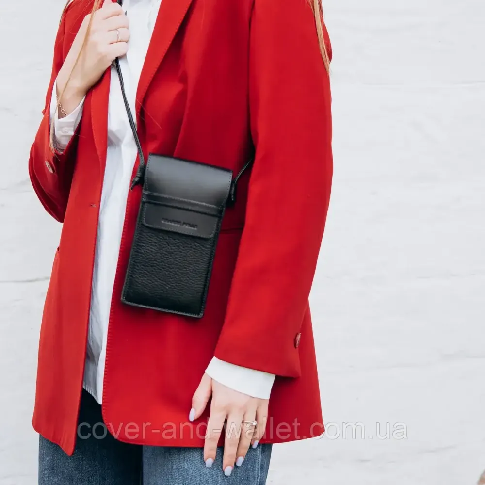 Стильна жіноча міні-сумка чорного кольору із натуральної шкіри Grande Pelle 70371010 Київ - фото 3