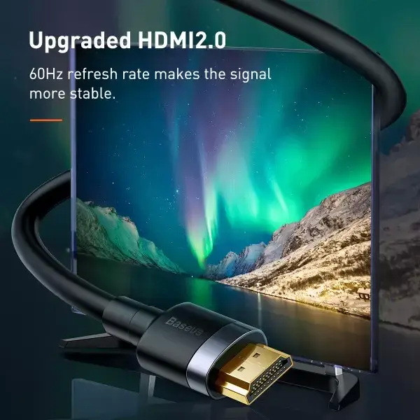 HDMI кабель Baseus Cafule 4K HDMI Male to HDMI Male CADKLF-E01 (Чорний, 1м) Николаев - изображение 3