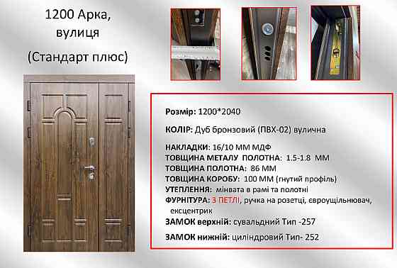 Двери уличные Redfort, модель Арка  , комплектация Стандарт плюс (2 контура) 1200 Киев