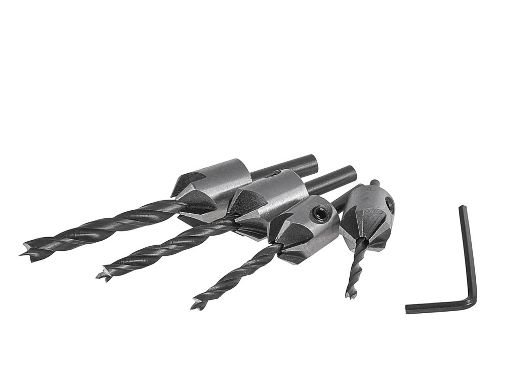 Зенкера зі свердлами по дереву / пластику, комплект 4 шт.: 3, 4, 5, 6мм "GeKo" Київ - фото 2