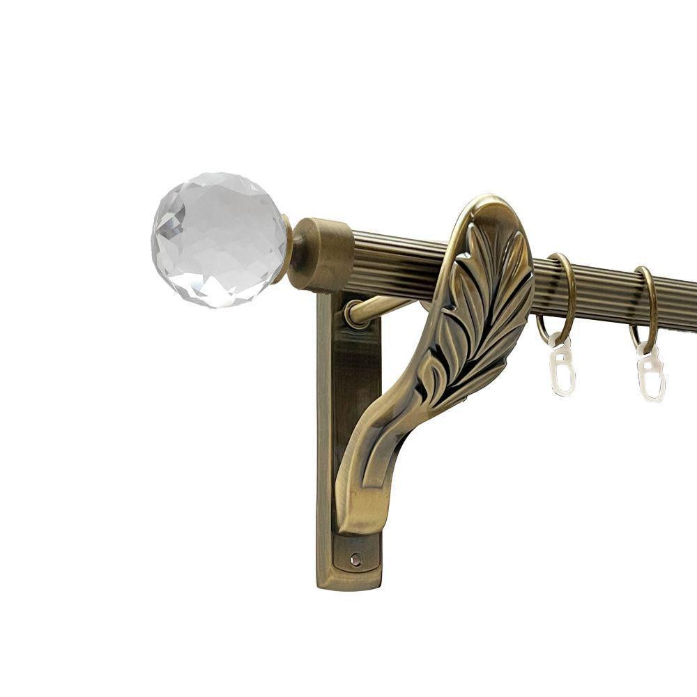 Карниз Orvit Люміера металевий однорядний ретро рифлена труба кільце металеве Антик 25 мм 200 см (00-00016623) Львів - фото 1