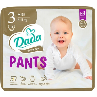 Підгузки Dada Extra Soft 3 Midi (6-11 кг) 34 шт (4820174980672) Вінниця - фото 1