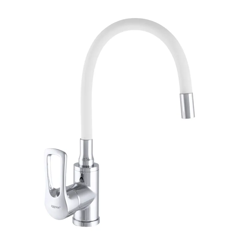Кухонный смеситель Zerix SAR 181 с белым силиконовым изливом ZX2671 Харьков - изображение 1