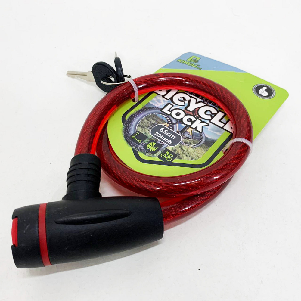 Замок для велосипеда із запасним ключем 187, 15*65, Велосипедний велозамок, Тросик замок для велосипеда XB-19 Івано-Франківськ - фото 3