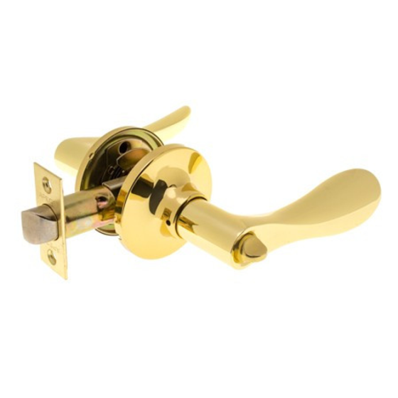 Ручка дверна з засувкою на круглій розетці APECS 891-03 без ключа (хром) Харків