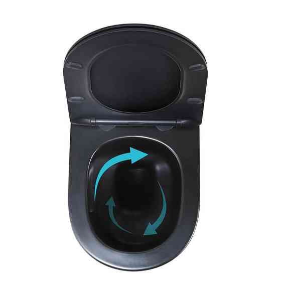 Унітаз підвісний Qtap Jay Ultra Quiet 485х360х320 мм, Matt Black, сидінням Slim Duroplast/ Soft-close/ Quick Relase QT07335177MB Київ