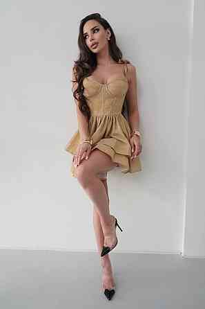 Женское романтическое праздничное платье мини люрекс диско золотистый, 44 Одесса