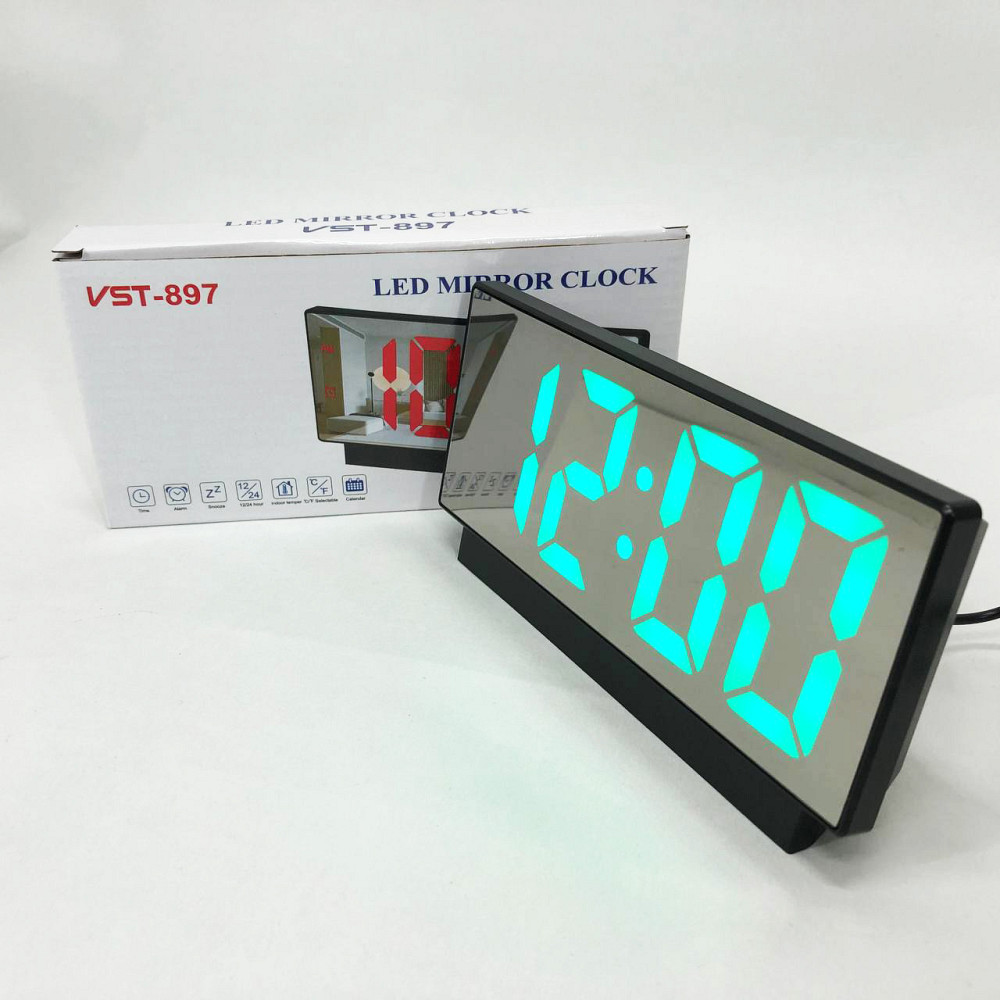 Практичные настольные часы с подсветкой VST-897-4, Часы светодиодные настольные хорошие KU-99 Львов - изображение 3