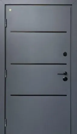 Дверь уличная модель LAMA BAU, антрацит/белое дерево 860 Киев