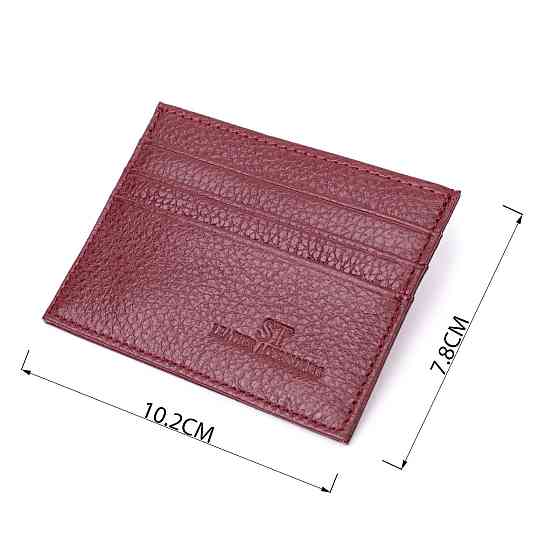Практичний кард-кейс із натуральної шкіри ST Leather 22446 Бордовий Київ