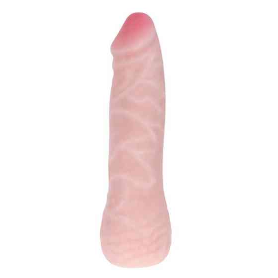 Фалоімітатор з хребтом Super Excitement Sextoy, без мошонки, бежевий, 16 см Sex Aura Київ