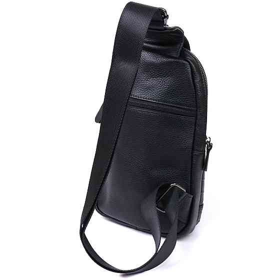 Молодежная кожаная мужская сумка через плечо Vintage 20671 Черный Киев