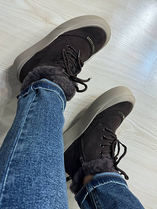 Черевики жіночі Hengji 677-2 замшеві високі кеди на хутрі коричневі, 40, 25 см Київ - фото 5