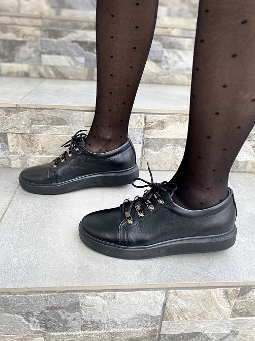 Injers Сліпони жіночі INJERS 195 чорні (весна-осінь, шкіра натуральна) (2486) Коломия - фото 8