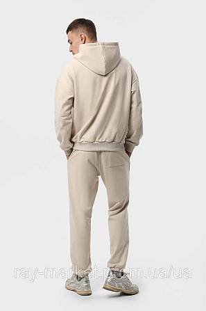 Костюм мужской худи на молнии и брюки бежевый RAY PREMIUM LOOSE U0809 (U0809M-Cream) S Киев - изображение 3
