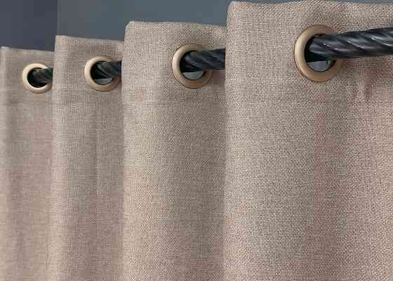 Комплект штор на люверсах VR-Textil Лен ELEMENTA № 1869ш Бежевый 150х270см 2 шт (37-0271) Киев
