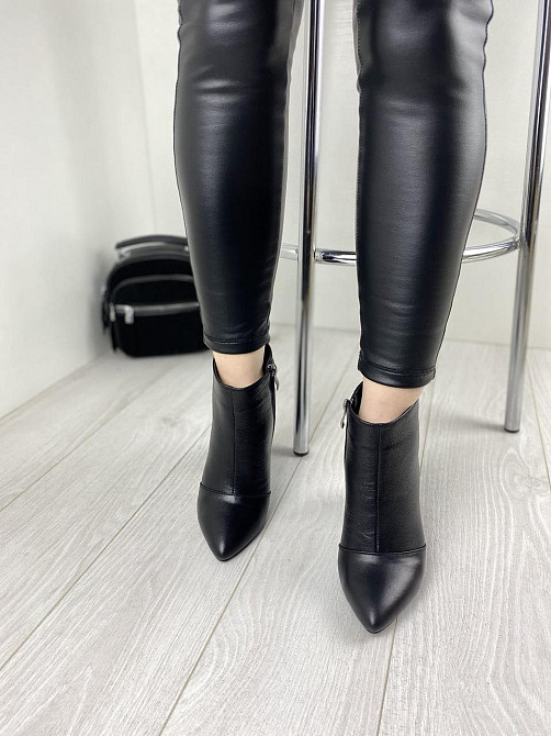 Черевики жіночі TWO STEPS чорні шкіра натуральна каблук 9см 36р.38р.39р. (2730) Коломия - фото 3