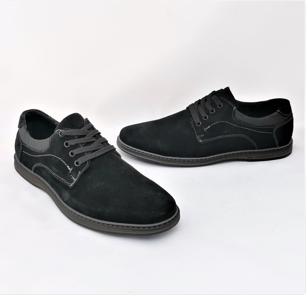 Мужские Мокасины Черные Замшевые Туфли Натуральная Кожа (размеры: 41) Видео Обзор - 65-Н Днепр - изображение 9