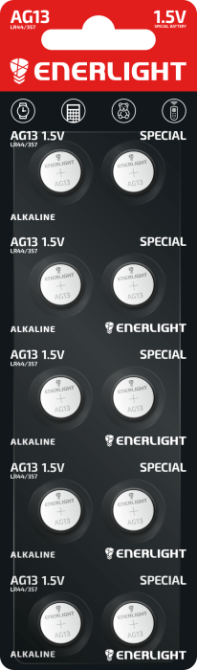 Батарейка таблетка ENERLIGHT Special Alkaline AG13 (LR44/357) 1.5V блістер 10 шт. Рівне - фото 1