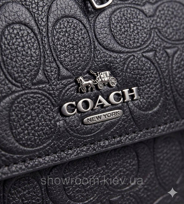 Чоловіча брендова барсетка, сумка Coach (2514) чорна Київ - фото 4