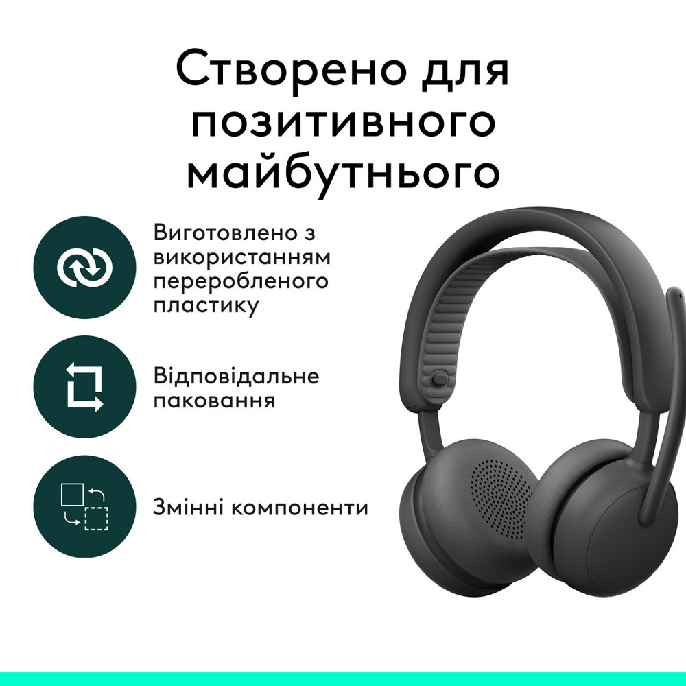 Bluetooth-гарнітура Logitech Zone Wireless 2 ES Graphite (981-001503) ( 19064 ) Харьков - изображение 10