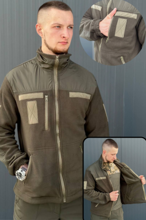 Якісна чоловіча тактична тепла кофта оливкового кольору тактична фліска для змійок Militari 50 WAR Львів