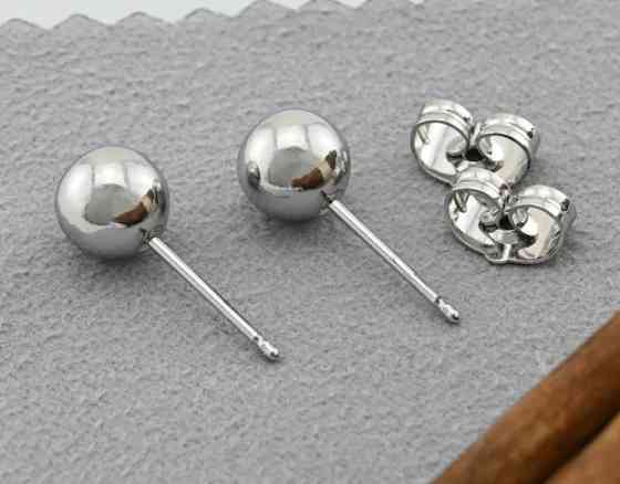 Серьги Xuping гвоздики, размер 7*7мм, позолота Белое Золото Киев