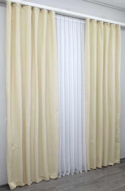 Комплект готовых штор VR-Textil Ibiza № 1185ш Кремовый 150х270 см 2 шт (33-0024) Киев - изображение 5