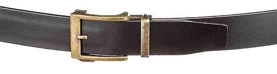 Ремінь з натуральної шкіри з ретро латунною пряжкою Vintage 20215 Чорний Київ