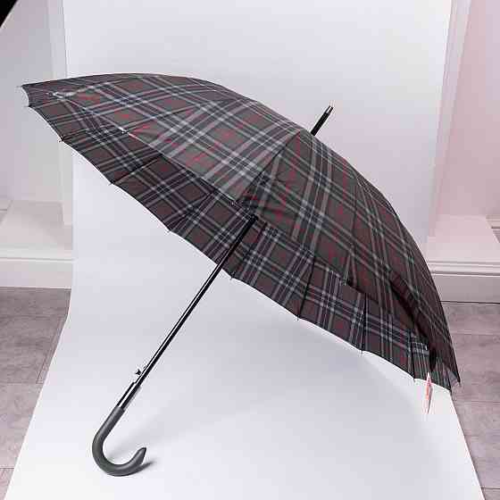 Классический зонт-трость полуавтомат из полиэстера 16 спиц диаметр 117 см Зеленый HP-23-4GR Киев