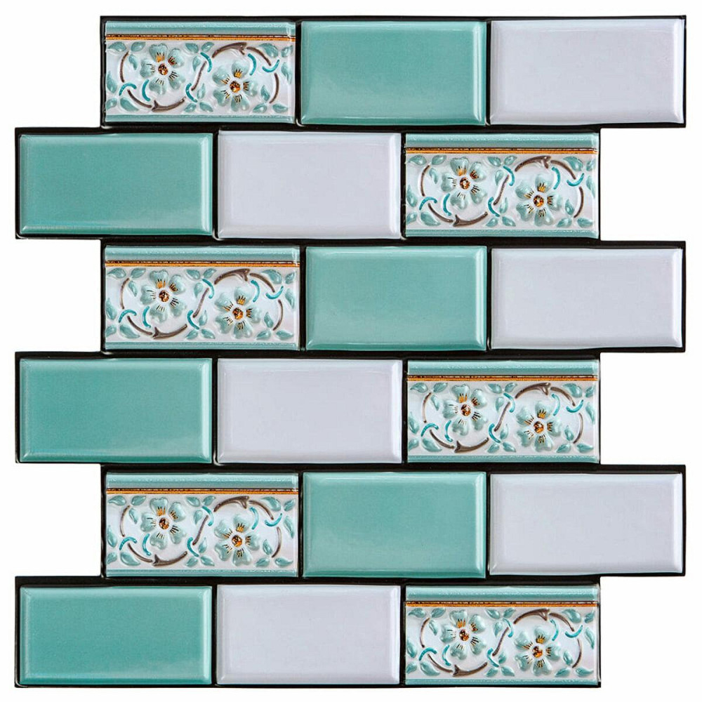 Декоративная мятная самоклеящаяся плитка Киев - изображение 1