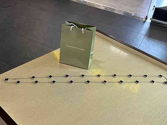 Подвеска Van Cleef  20 элементов  Эмаль под агат, белое золото Одесса