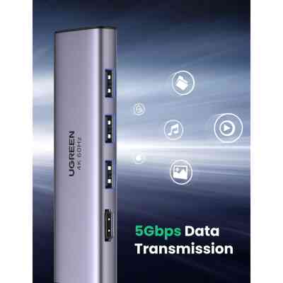 Концентратор Ugreen USB3.1 Type-C to HDMI 4K60Hz/USB 3.0х2/SD/TF/PD 100W 5-in-1 CM511 (60383) Винница