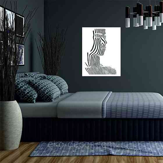 Декоративное настенное Панно «Силуэт женщины», Декор на стену 70*53 см, Белый Киев