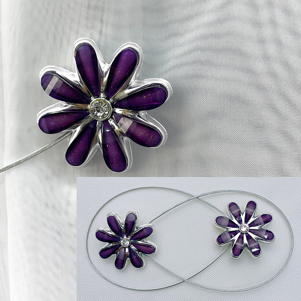 Магніти для штор та гардин "Квітка" набір 2 шт Фіолетовий (81-247) Київ - фото 1