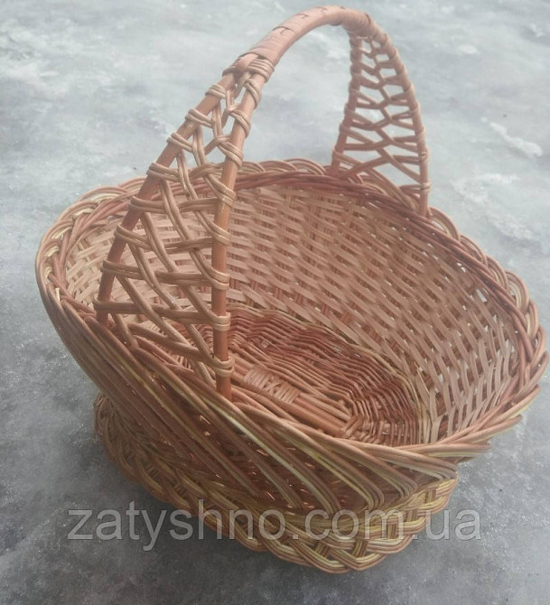 Корзина из лозы на паску  с ручкой Киев - изображение 8