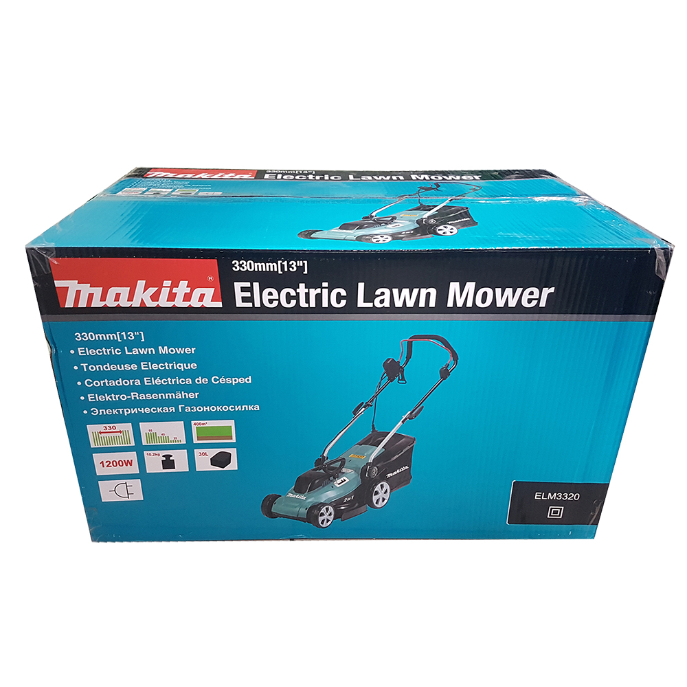 Профессиональная электрическая газонокосилка Makita ELM3320: 1200 Вт, 3400 об/мин, высота скашивания 20/40/55 Киев - изображение 9