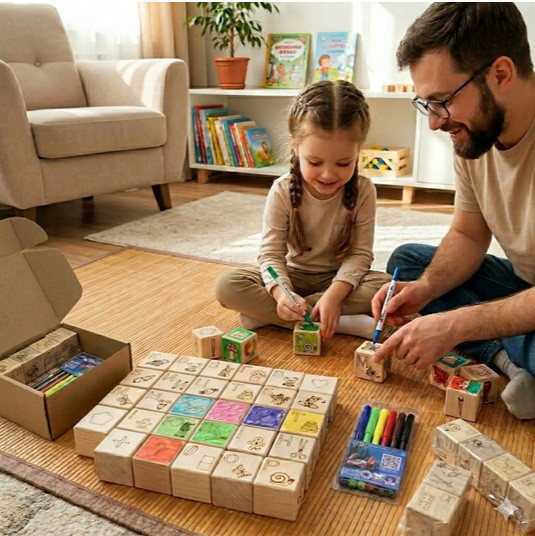 Кубики из дерева раскраска Украинский алфавит Киев - изображение 3