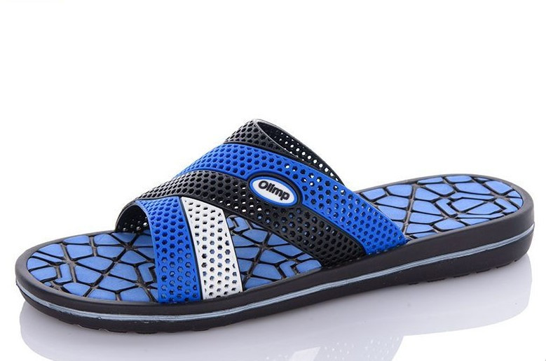 Шлепанцы мужские синие качественные не боятся воды 