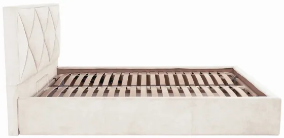 Кровать Двуспальная Leeds Comfort 160 х 190 см Мисти Milk С подъемным механизмом и нишей для белья Бежевый Киев