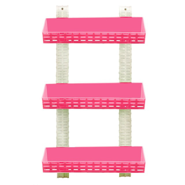 Полиця у ванну пряма "Ротанг" 3 яруси 55х30 см R-Plastic бежева Рожевий Одеса - фото 1